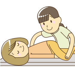 illust04 骨盤矯正を受けている女性のイラスト