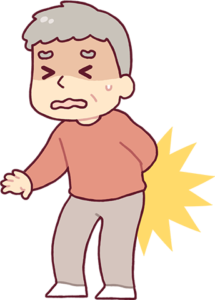 腰痛の年配男性のイラスト