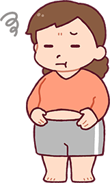 太り気味の女性のイラスト