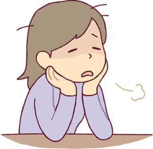 ため息をついているイラスト