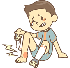 スポーツでのケガのイラスト