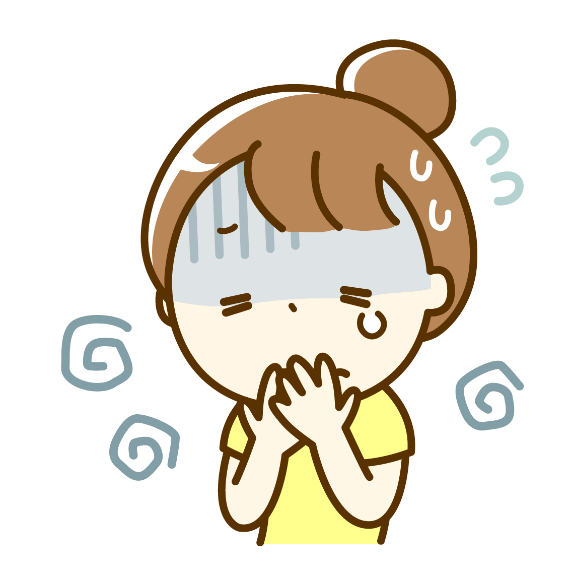 胃のむかつきのイラスト