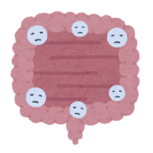 元気のない腸のイラスト
