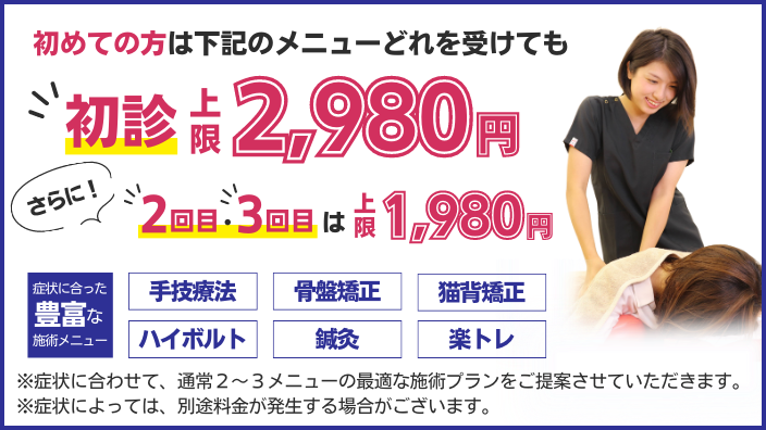 初診上限2,980円バナー